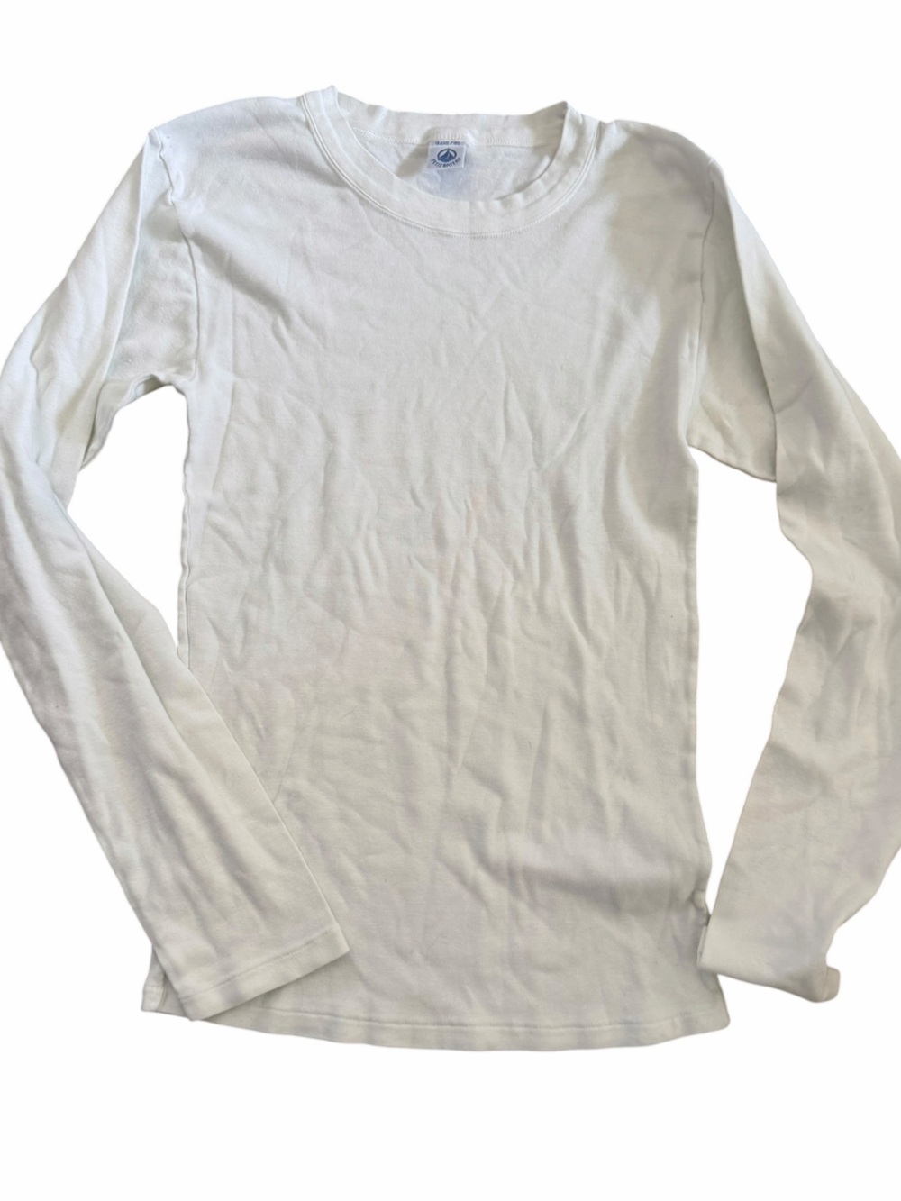 Petit Bateau White Crew Neck Long Sleeve Tee XL (fits W M)